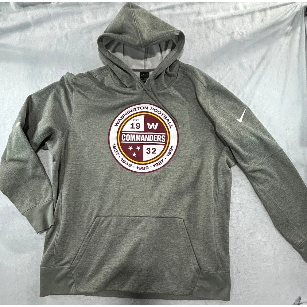 Nike Washington Commanders Dri-FIT Hoodie Mens XXL Grey NFL Football Sweatshirt